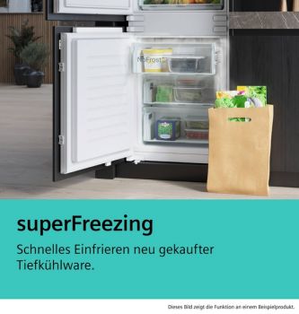 Siemens KG49NSBBF, Freistehende Kühl-Gefrier-Kombination mit Gefrierbereich unten, Glastür