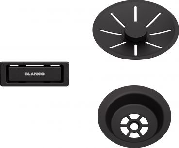 Blanco Ablauf-/Überlaufset für Einzelbecken schwarz matt 239975