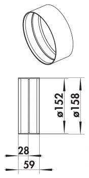R-VBS 150 Rohrverbinder round, Verbindungselement, weiß