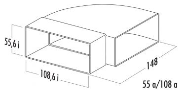 N-RBH 100 Rohrbogen horizontal 90°, Verbindungselement, weiß