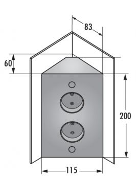 Mira ES2, Ecksteckdosenelement, Edelstahl