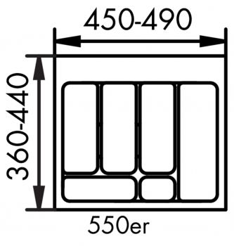 Besteckeinsatz 2, Besteckeinsatz, für 550er Schrank