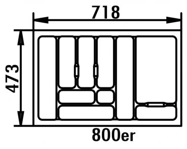 Besteckeinsatz 4, Besteckeinsatz, für 800er Schrank, B 718, T 473 mm