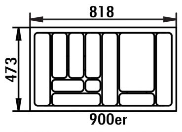 Besteckeinsatz 4, Besteckeinsatz, für 900er Schrank, B 818, T 473 mm