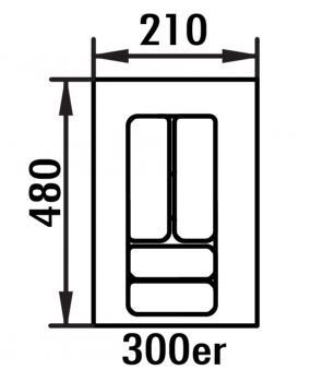 Besteckeinsatz 5, Besteckeinsatz, für 300er Schrank, B 210, T 480 mm