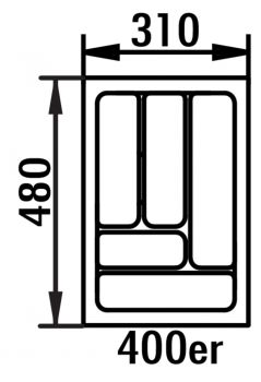 Besteckeinsatz 5, Besteckeinsatz, für 400er Schrank, B 310, T 480 mm
