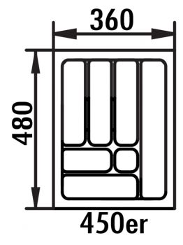 Besteckeinsatz 5, Besteckeinsatz, für 450er Schrank, B 360, T 480 mm