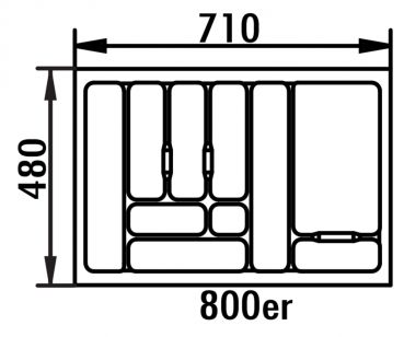 Besteckeinsatz 5, Besteckeinsatz, für 800er Schrank, B 710, T 480 mm