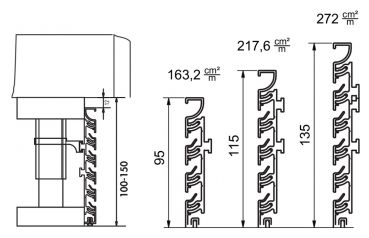 Presa Sockellüftungsgitter, H 130 mm, edelstahlfarbig eloxiert