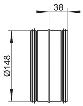 STEEL flow SR-VBS 150 Rohrverbinder, Verbindungselement, verzinkter Stahl