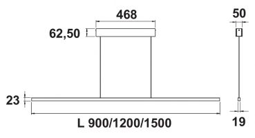 Slim LED, Pendelleuchte, schwarz, L 900 mm, 13 W