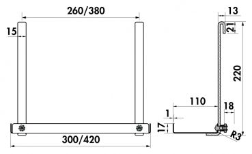 Cast Ablage, Relingsystem, B 420 mm