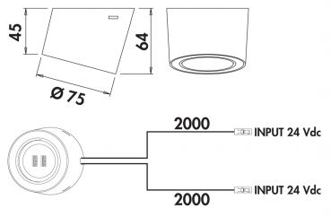 Unika 4 Farbwechsel LED, Aufbauleuchte, Einzelleuchte mit 2-fach USB A, schwarz matt