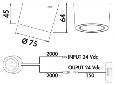 Unika 2 Farbwechsel LED, Aufbauleuchte, Einzelleuchte m. LED Touch S. D., schwarz matt