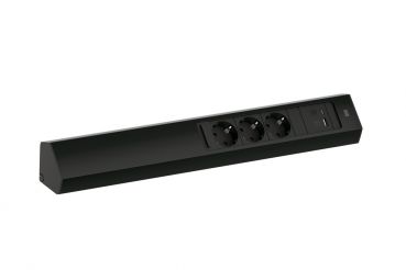 Casia 2L Steckdosenleiste USB A+C, Ecksteckdosenelement, schwarz matt