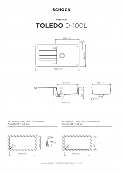 SCHOCK Küchenspüle Toledo D-100L Stone TOLD100LUSTO
