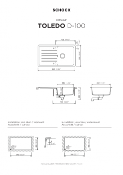 SCHOCK Küchenspüle Toledo D-100 Silverstone TOLD100USIL