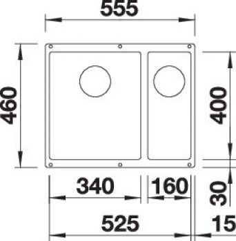 BLANCO SUBLINE 340/160-U für Farbige Komponenten softweiß 527820