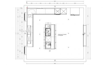 Burger Planungsküche Celine F132 CONCRETE WHITE Arbeitsplatte Shale black