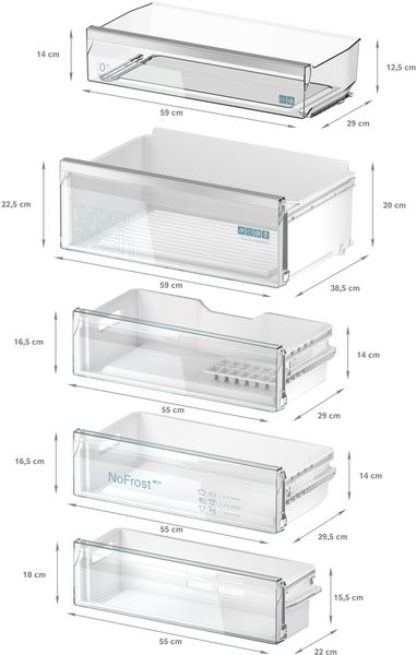 Siemens KB96NVFE0, Einbau-Kühl-Gefrier-Kombination mit Gefrierbereich unten