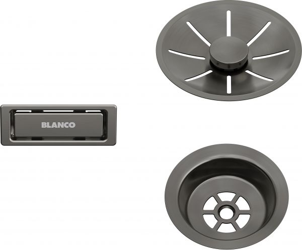 Blanco Ablauf-/Überlaufset für Einzelbecken satin dark steel 206900