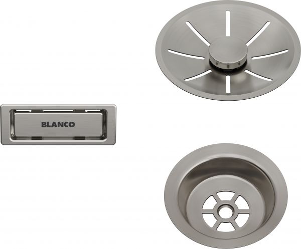 Blanco Ablauf-/Überlaufset für Einzelbecken satin platinum 207406