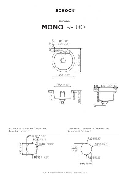 SCHOCK Küchenspüle Mono R-100 Dusk MONR100ADSK