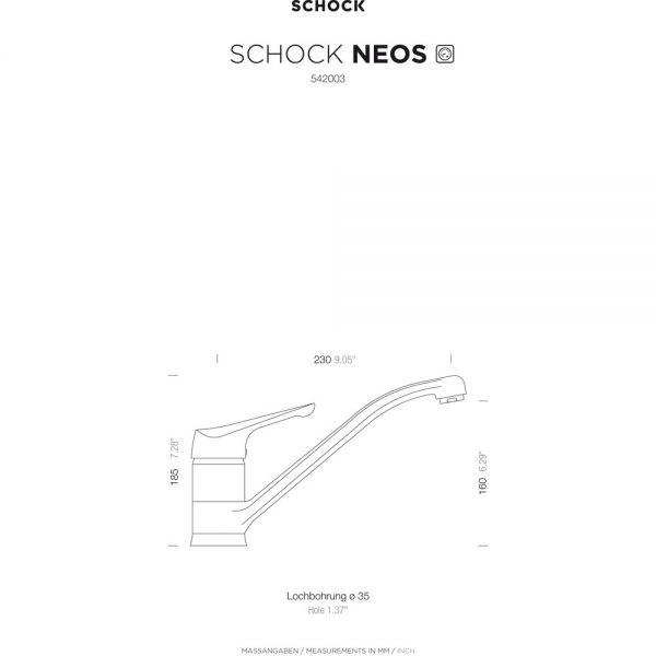 SCHOCK Einhebelmischer NEOS 542003CHR Niederdruck