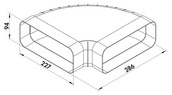 F-RBH 150 Rohrbogen horizontal 90°, Verbindungselement, weiß