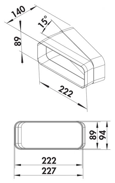 F-RBH 150 Rohrbogen horizontal 15°, Verbindungselement, weiß