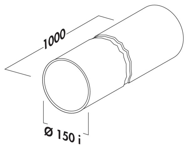 R-System 150 Rundrohr, Lüftungsrohr, weiß