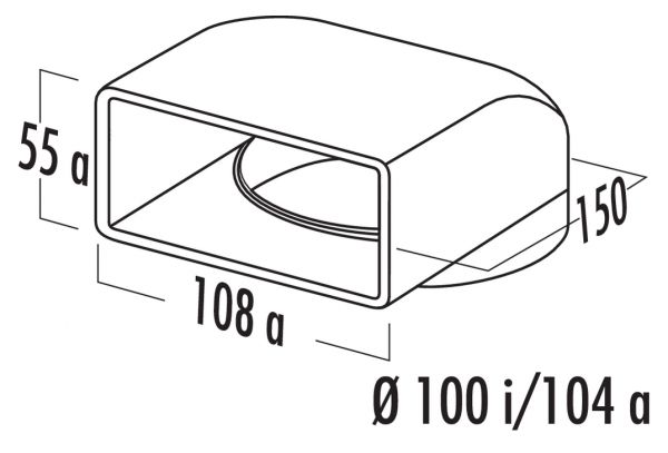 N-UR 100 Umlenkstück 90°, Verbindungselement, weiß