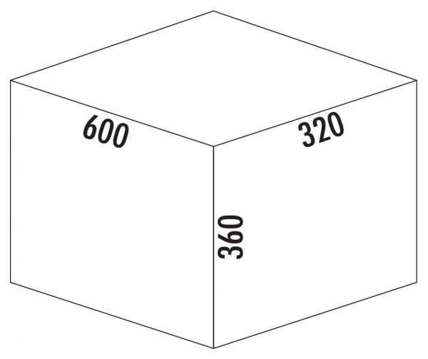 Cox® Base 360 K/600-2, Abfallsammler mit Frontauszugssystem, ohne Biodeckel, hellgrau, H 360 mm