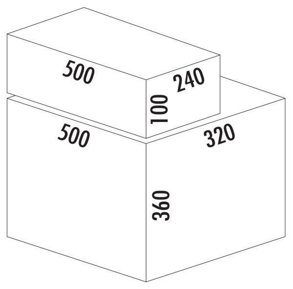 Cox® Base 360 K/500-2 mit Base-Board, Abfallsammler für Frontauszüge, ohne Biodeckel, hellgrau, H 460 mm