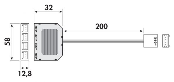 Drehcontroller-Set für Fascia LED Flex Stripes RGB, weiß