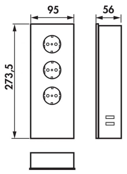 Mira Glas-USB, Aufbausteckdosenelement, Edelstahl/Glas