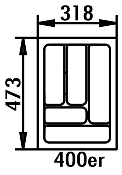 Besteckeinsatz 4, Besteckeinsatz, für 400er Schrank, B 318, T 473 mm