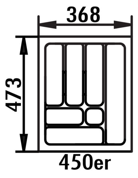 Besteckeinsatz 4, Besteckeinsatz, für 450er Schrank, B 368, T 473 mm