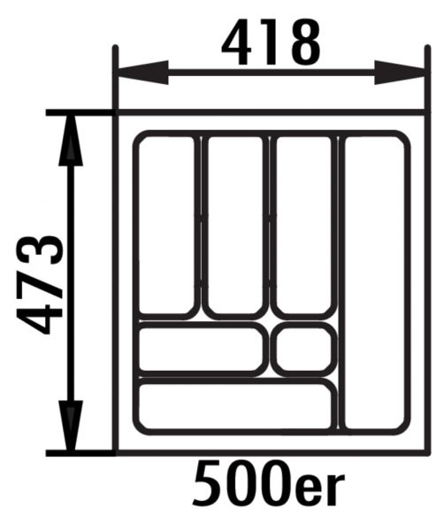 Besteckeinsatz 4, Besteckeinsatz, für 500er Schrank, B 418, T 473 mm