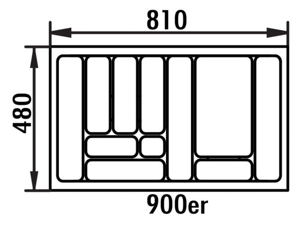 Besteckeinsatz 5, Besteckeinsatz, für 900er Schrank, B 810, T 480 mm