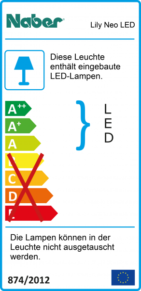 Lily Neo LED, Langfeldleuchte, L 350 mm, 6 W, edelstahlfarbig