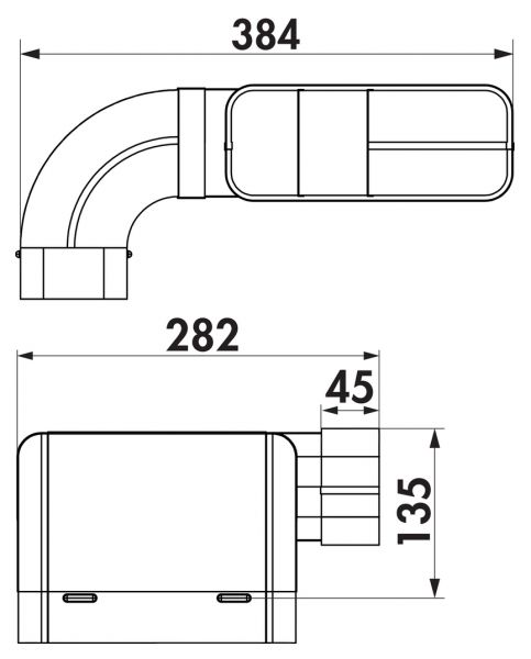 STEEL flow SF 150 Rohrset für Muldenlüfter, Verbindungselement, verzinkter Stahl