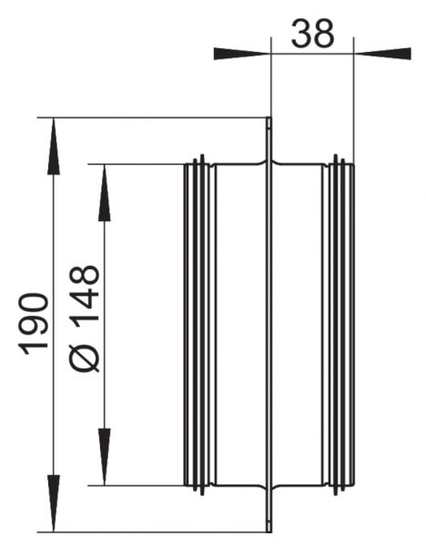STEEL flow SR 150 Maueranschlussstutzen, Anschlusselement, verzinkter Stahl