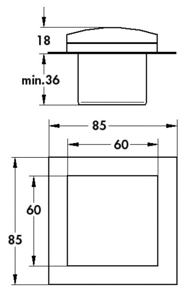 Mira ES1 mit Blende, Einbausteckdosenelemente, schwarz matt, Deckel anthrazit