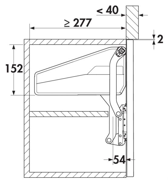 Tür-Liftbeschlag FREEslide, für 600er Breite