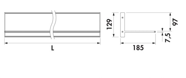 Liente Farbwechsel LED Wandboard, Regalsystem, L 600 mm, 13,8 W, schwarz matt