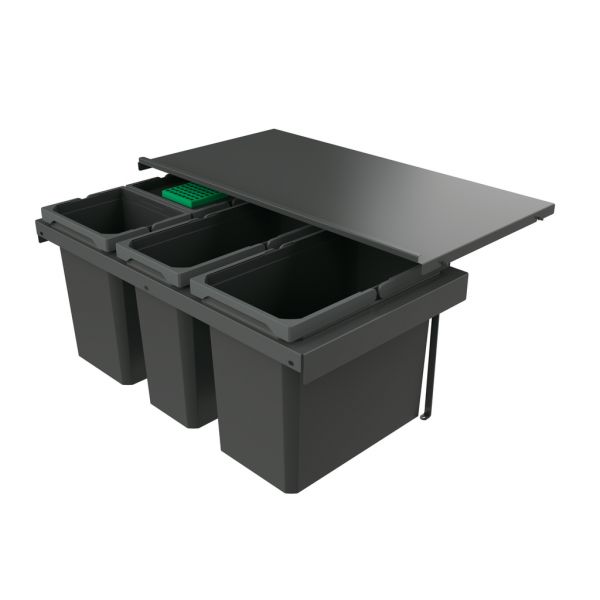 Cox Stand-UP® 350 S/800-4, Abfallsammler für vorhandene Auszüge, mit Biodeckel, anthrazit, H 350 mm