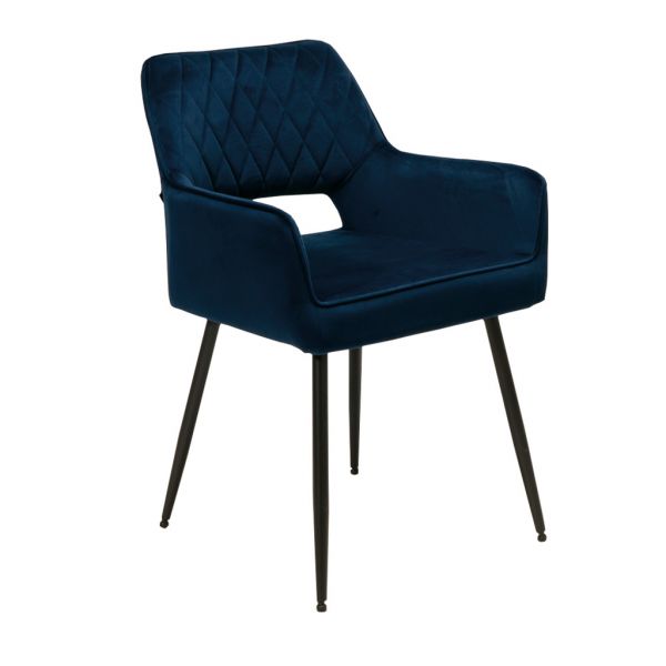 Lera 1V, Stuhl, Gestell schwarz, Bezug dunkelblau
