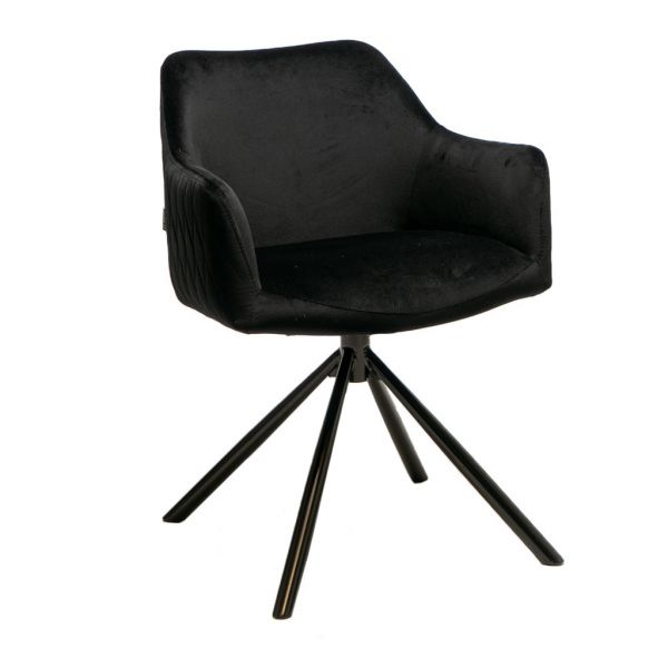 Rowa 1V, Stuhl, Gestell schwarz, Bezug schwarz
