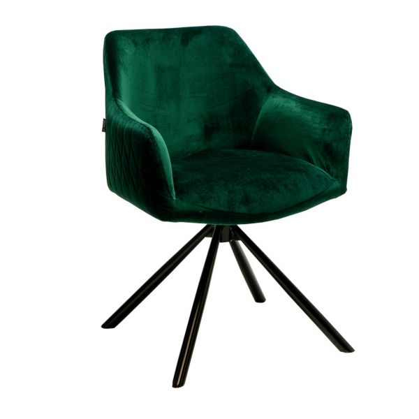 Rowa 1V, Stuhl, Gestell schwarz, Bezug dunkelgrün